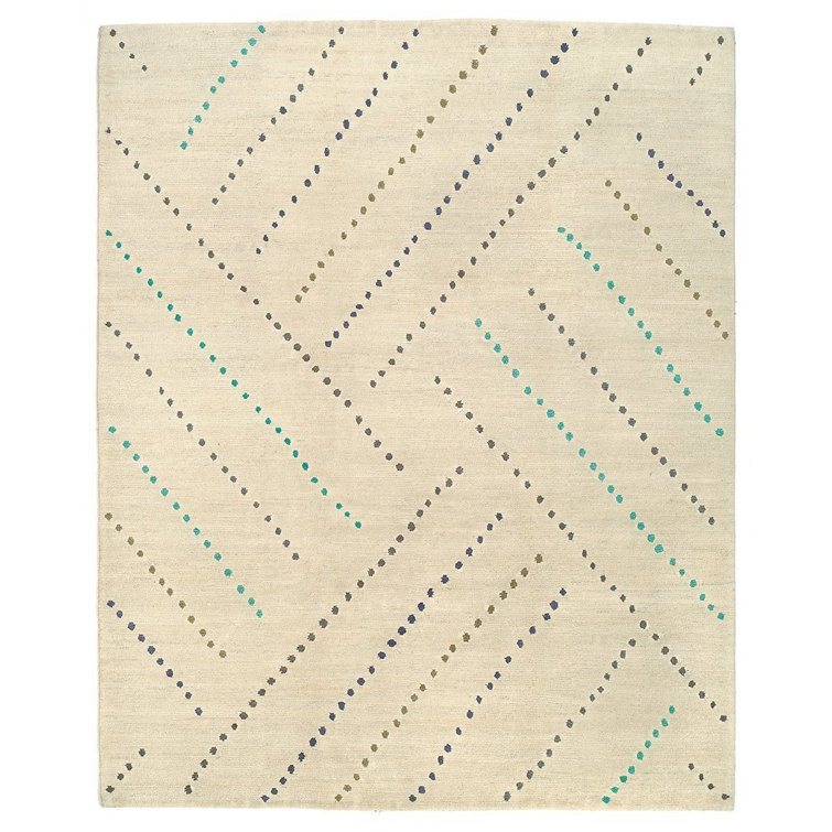 Tufenkian Spotlight Wool Geometric Area Rug in White by Tufenkian Design Studio Perigold